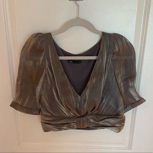 Silver Zara crop top